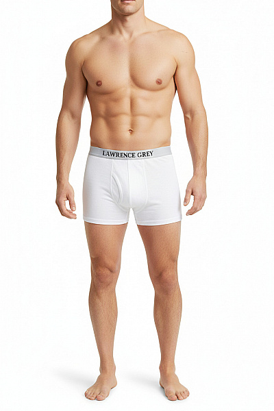 LAWRENCE GREY Pánské Bavlněné Boxerky Bílé