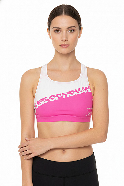House Of Holland Dámská Růžová Sportovní Podprsenka S Logem Velikost EU XS