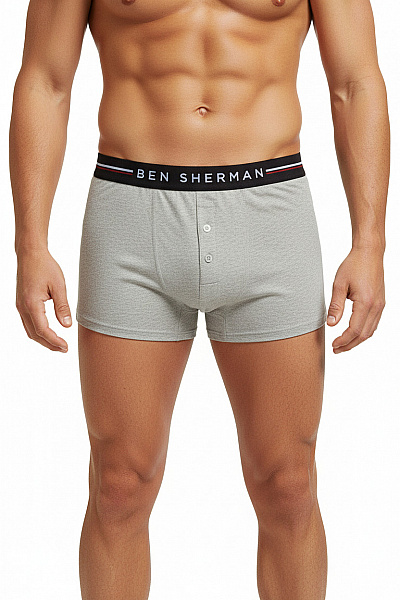 Ben Sherman Pánské Bavlněné Boxerky šedé Velikost L
