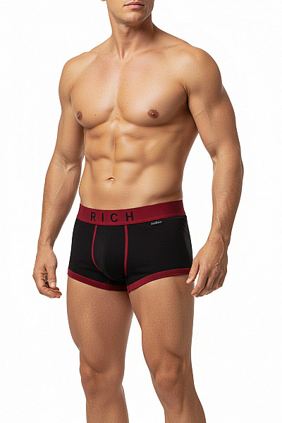 John Richmond Pánské Bavlněné Boxerky černé S červeným Lemováním Vel. L