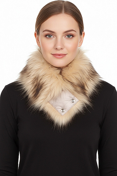 šála Chlupatá Béžová Elegantní Zimní