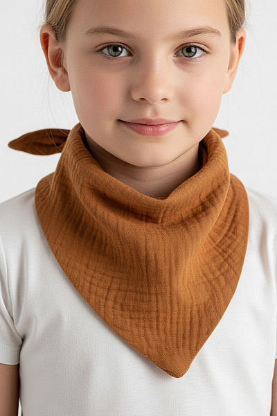 Bavlněný šátek Trojúhelník Hnědý