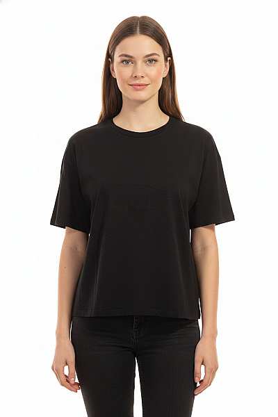 Monki Dámské Tričko černé Krátký Rukáv Basic Crop Top Bavlna Vel. M