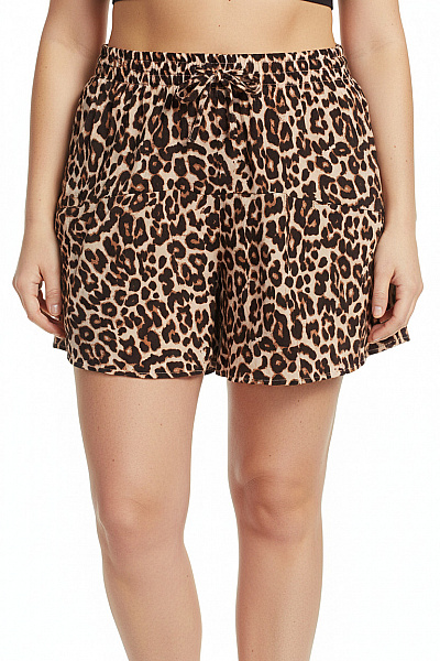 ONLY Dámské Kraťasy Volnočasové Krátké Zvířecí Vzor S Gumou V Pase Vel. XL