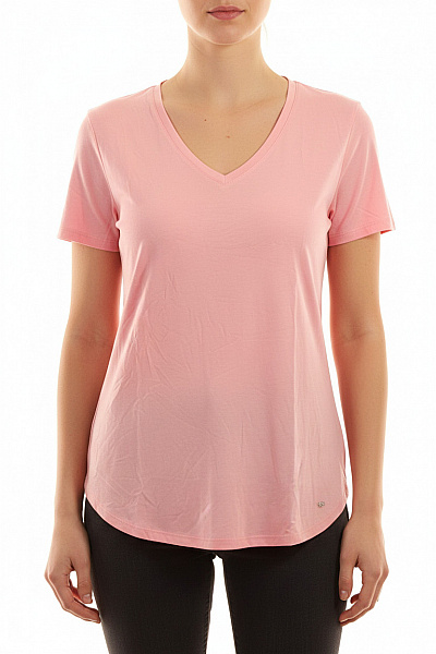 Key Largo Dámské Tričko S Krátkým Rukávem Růžové Jednobarevné Basic Modalové Velikost M