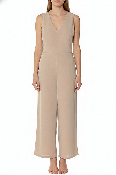 Lasca Béžový Overal Bez Rukávů Společenský Velikost EU 42