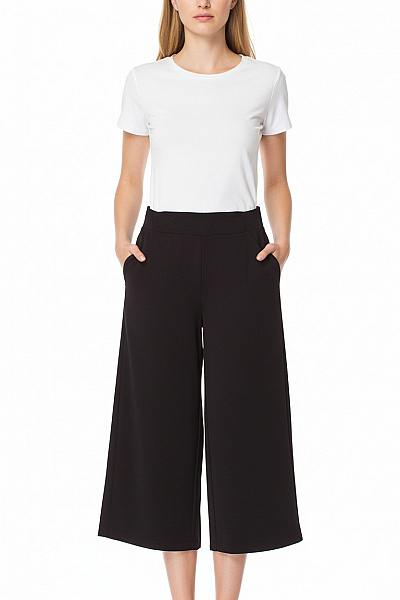 Soyaconcept Dámské černé široké Volnočasové Kalhoty S Kapsami Velikost S