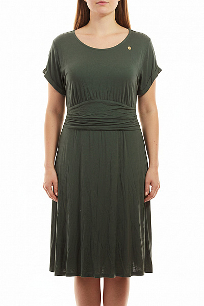Zelené šaty S Krátkým Rukávem A Páskem Volnočasové Letní Velikost XXL