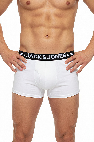 JACK & JONES Pánské Bavlněné Boxerky Bílé Vel. XL