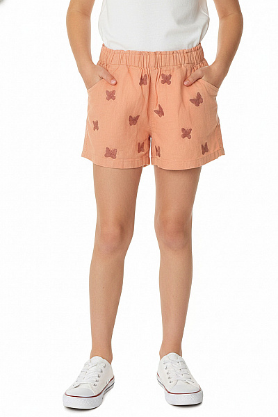 Next Dívčí Bavlněné Kraťasy S Potiskem Motýlů Oranžové Velikost 12/18 Mesicu