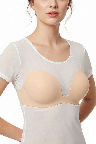 Magic Body Fashion Dámská Podprsenka Samolepicí Hladká Béžová Pro Hluboký Výstřih Velikost C