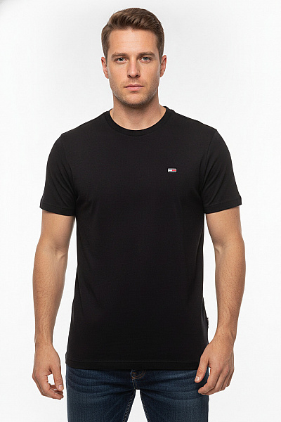 TOMMY HILFIGER Pánské černé Tričko S Krátkým Rukávem Basic Vel. Xl