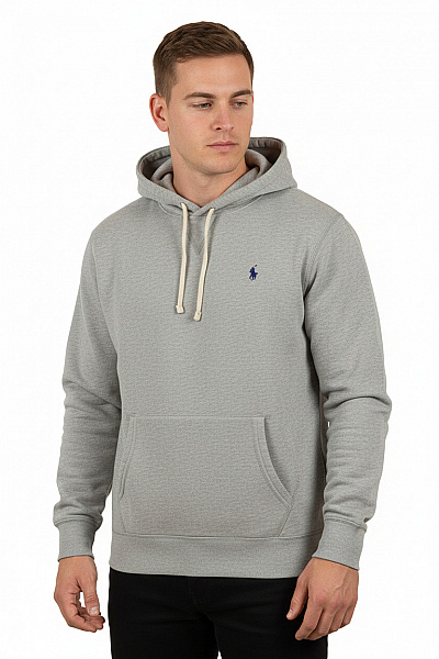 Ralph Lauren Pánská Bavlněná Mikina S Kapucí A Klokaní Kapsou šedá Vel. XL