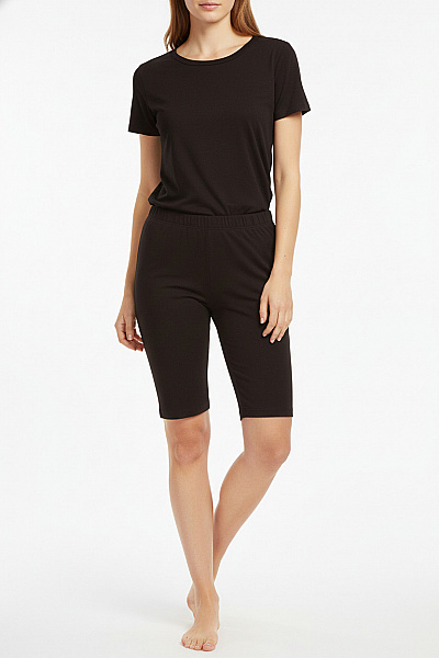 PIECES Dámské černé Volnočasové Kraťasy S Gumou V Pase Vel. S