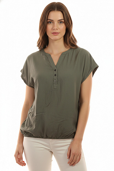 CECIL Dámská Halenka Krátký Rukáv Zelená Volná Velikost M