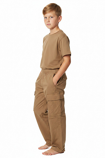 Name It Dětské Chlapecké Bavlněné Cargo Kalhoty Béžové Velikost 146