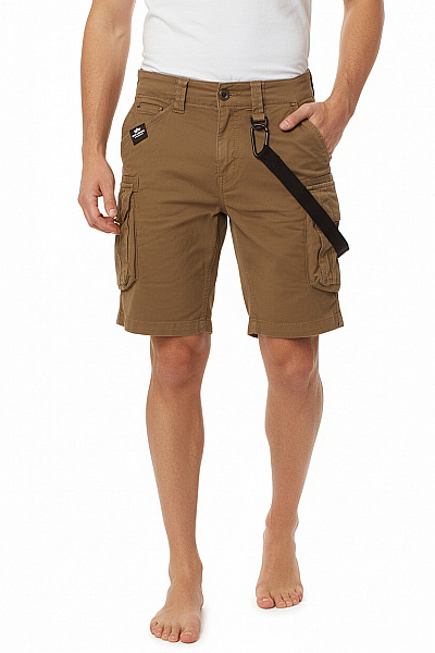 Alpha Industries Pánské Bavlněné Kraťasy Cargo Volnočasové S Kapsami Hnědé Velikost 30