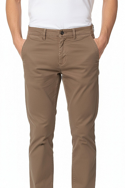 JACK & JONES Pánské Bavlněné Kalhoty Volnočasové Rovné Hnědé Velikost 34