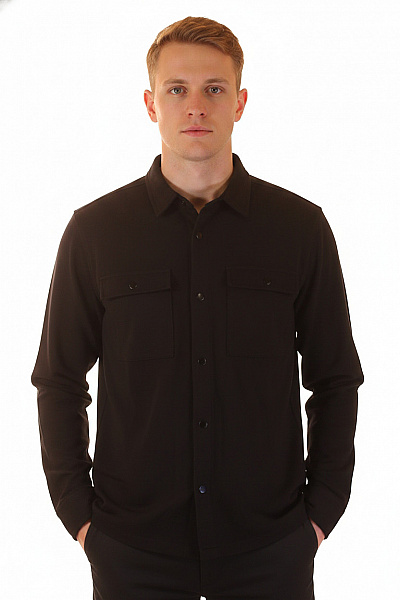 SELECTED Pánské Bavlněné Košile S Dlouhým Rukávem černé Ležérní Velikost Xl