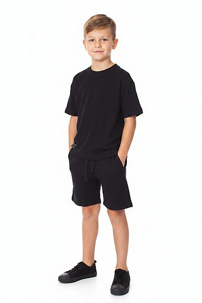Next Dětská Chlapecká Souprava Bavlněné černé Krátký Rukáv šortky Vel. EU 122