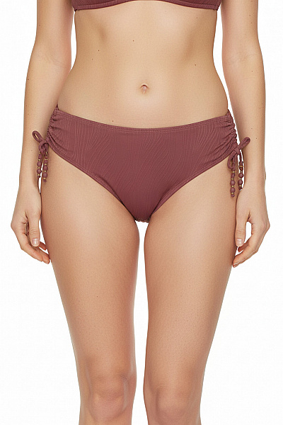 Hunkemoller Dámské Plavkové Kalhotky žebrované Na Zavazování Hnědé Vel. M