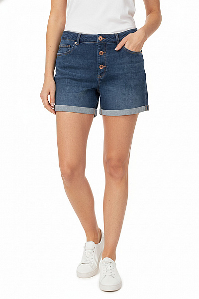 ONLY Dámské Modré Džínové Kraťasy S Vysokým Pasem A Kapsami Vel. XL
