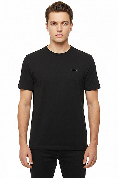 Karl Lagerfeld Pánské Bavlněné Tričko S Krátkým Rukávem Jednobarevné Basic černé Velikost XL