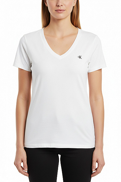 Calvin Klein Dámské Tričko S Krátkým Rukávem Jednobarevné Basic Bavlněné Vel. XL