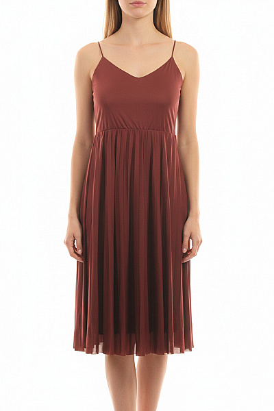 Dámské šaty Na Ramínka Midi Plisované Elegantní Vínové Velikost 38+