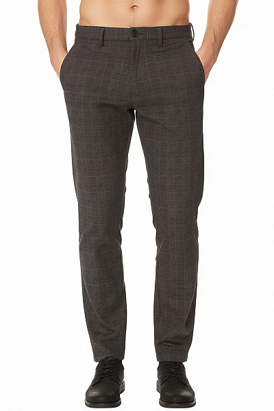 ONLY & SONS Pánské Kostkované Kalhoty Volnočasové Dlouhé šedé Vel. EU W31/L34