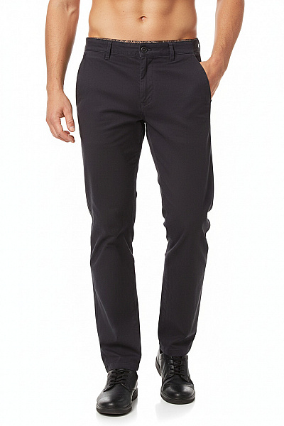 JACK & JONES Pánské Bavlněné Kalhoty Volnočasové Rovné Tmavě Modré Velikost EU 33/32