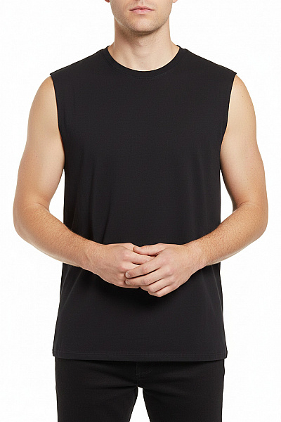 URBAN CLASSICS Pánské Tílko černé Basic Bez Rukávů Kulatý Výstřih Velikost EU L