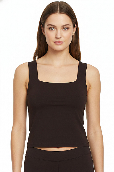 Dámské Tričko Bez Rukávů Bavlněné černé Basic Crop Top Vel. 38