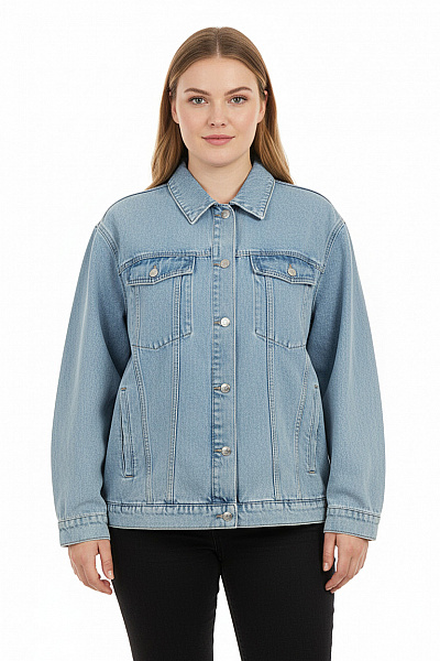 ONLY Dámská Džínová Bunda Modrá Oversize Velikost 50