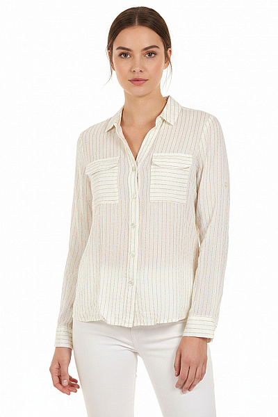 VERO MODA Dámská Pruhovaná Košile S Dlouhým Rukávem Velikost S