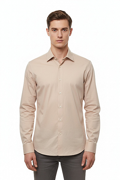 SELECTED Pánská Košile Dlouhý Rukáv Béžová Elegantní Business Vel. S