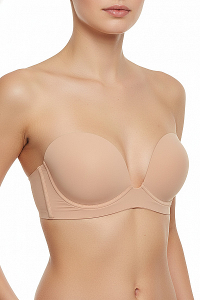 Magic Body Fashion Dámská Podprsenka Samolepicí S Hlubokým Výstřihem Hladká Béžová