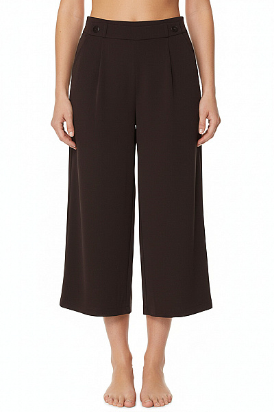 ONLY Dámské Hnědé široké Kalhoty S Kapsami Elegantní Volnočasové Vel. XL