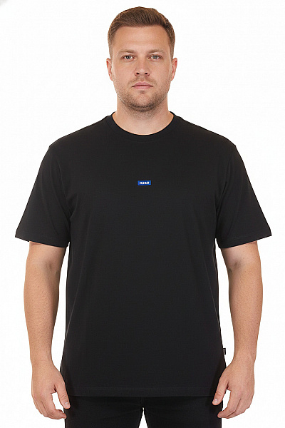 Hugo Boss Pánské Tričko S Krátkým Rukávem černé Jednobarevné Basic S Nápisem Velikost XXL