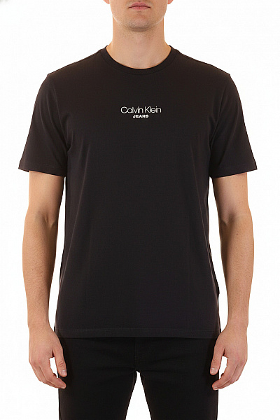 Calvin Klein Tričko S Krátkým Rukávem A Nápisem Jednobarevné Bavlněné Basic Vel. L