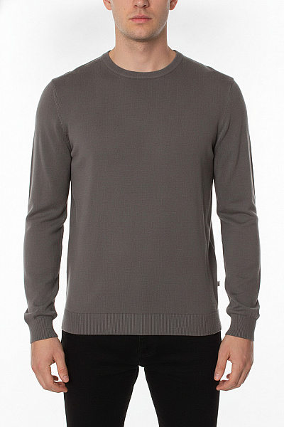 JACK & JONES Pánský Svetr Basic šedý žebrovaný Vel. S