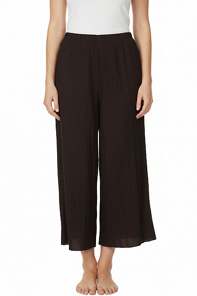 VILA Dámské černé Volnočasové široké Kalhoty žebrované Vel. Xl