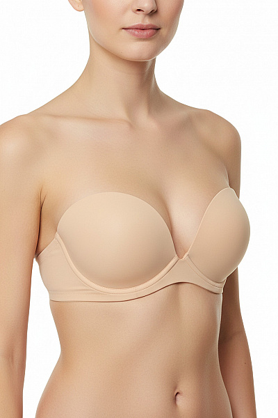 Magic Body Fashion Podprsenka Hladká Samolepicí S Hlubokým Výstřihem Béžová Velikost C
