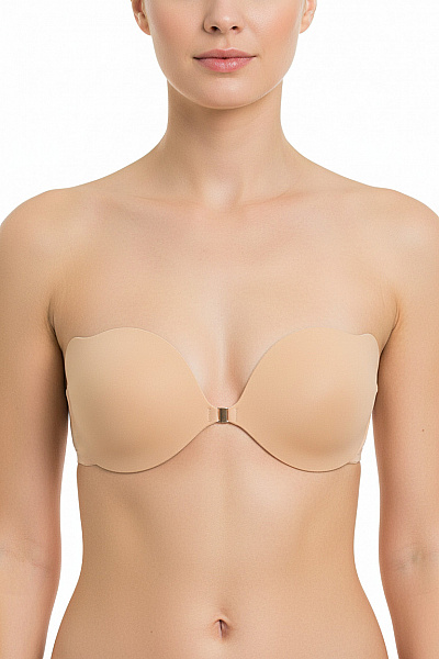 Samolepicí Podprsenka Hladká Bez Ramínek Béžová Velikost C