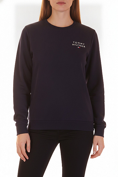 TOMMY HILFIGER Dámská Mikina S Dlouhým Rukávem Jednobarevná Přes Hlavu Velikost L