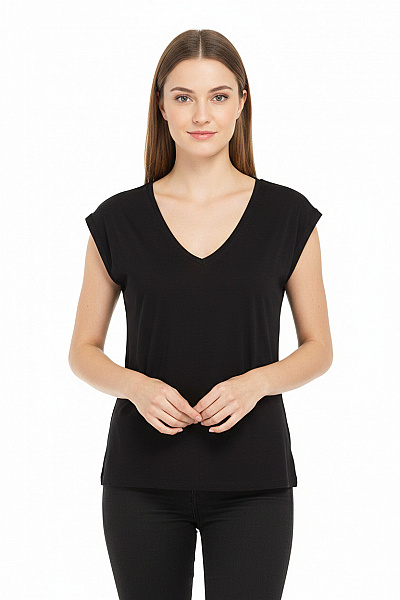 PIECES Dámské Tričko Bez Rukávů černé Viskózové Basic Velikost S