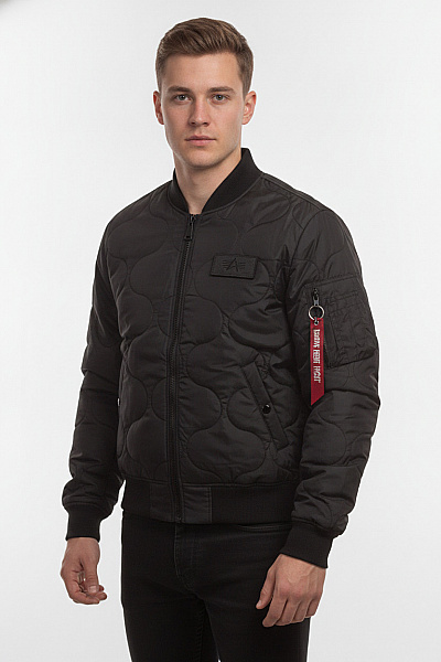 Alpha Industries Pánská Prošívaná Letecká Bunda Bomber černá Velikost S