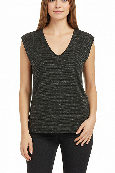 PIECES Dámské Tričko Bez Rukávů S Hlubokým Výstřihem A Pruhovaným Vzorem Vel. S