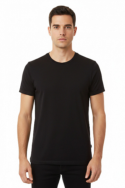 Esprit Pánské Tričko S Krátkým Rukávem černé Jednobarevné Basic Vel. M