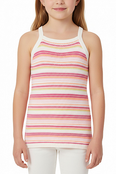 ONLY Dívčí Pruhované Bavlněné šaty Na Ramínka Růžové Velikost 146/152 CM